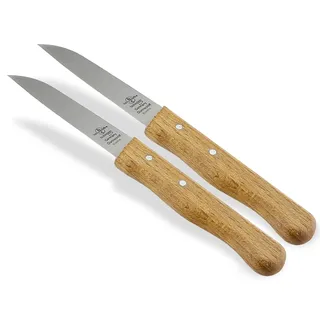 Schälmesser Gemüsemesser 2er Set Solingen Universal Messer Made in Germany | Allzweckmesser mit Holzgriff aus Buche Obstmesser mit scharfer Solinger rostfreier Messerklinge für Obst und Gemüse