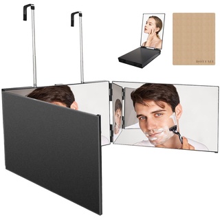 Dottall 360 Grad Spiegel, 3 Wege Spiegel mit Haken, Verstellbarer Kosmetikspiegel Rasierspiegel Friseurspiegel für Badezimmer Schlafzimmer Dusche Rasieren Styling Schneiden