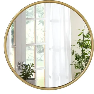 Woltu Wandspiegel rund 40 x 40 cm Gold
