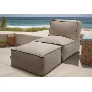 DOMO collection Hocker Fiu für Terrasse, Balkon, Garten, Camping - wetterfest, Aufblasbarer Outdoor Sitzhocker 75 x 70 cm, klein verstaubar braun