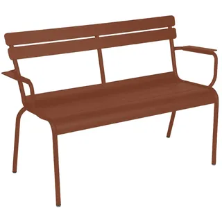 Fermob - Luxembourg Gartenbank mit Armlehne 2-Sitzer, ockerrot