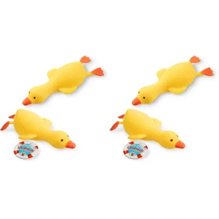 TRENDHAUS 958488 - Antistress Soforthilfe Ente, 2 Stück je ca. 16 x 7,5 x 4,3 cm, Squishy in Enten-Form, Stressbälle für Kinder und Erwachsene (Packung mit 2)