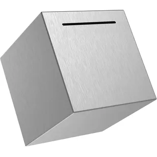 MUYIBENMU Blaues Sparschwein für Erwachsene, nicht öffnende Spardose, Edelstahl-Sparschwein für Erwachsene, muss zum Öffnen brechen (Silber, 11,9 cm)