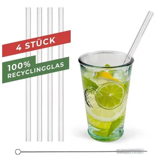 Cepewa Trinkhalme Glas 20 cm 4 St. Transparent