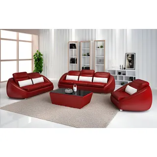 Xlmoebel Polstergarnitur Designer Sofagarnitur in elegantem Design mit hochwertigem Bezug, (3+1+1 Sitzer, 3-tlg., Sofagarnitur 3+1+1 Sitzer), Hergestellt in Europa rot
