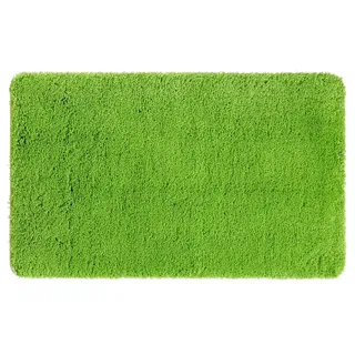 PANA® Hochflor Badematte (50x80 cm) • Weicher Badteppich aus Mikrofasern • rutschfest & waschbar • Badvorleger, Duschvorleger, Badematte, Badezimmerteppich • Farbe: Grün