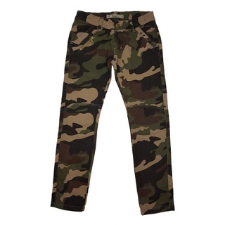 Girls Fashion 5-Pocket-Jeans Mädchen Army Tarnhose, Camouflage Muster M8153 braun 122