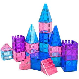 Wonder Toys 34 Teile Eisprinzessinnen-Schloss Klassisches magnetisches Konstruktionsset für Kinder ab 3 Jahren