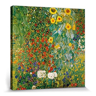 1art1 Gustav Klimt Poster Bauerngarten Mit Sonnenblumen, 1905-06 Bilder Leinwand-Bild Auf Keilrahmen | XXL-Wandbild Poster Kunstdruck Als Leinwandbild 70x70 cm