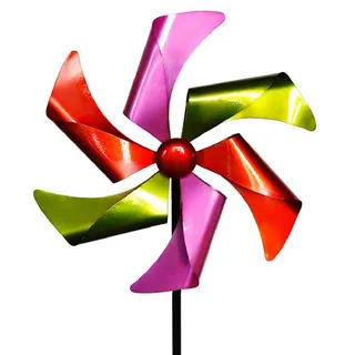 Mojawo Windspiel XL Windrad bunt aus Metall Kupfer Gold Silber