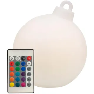 8 seasons DESIGN Shining Christmas Ball LED Weihnachtskugel 33cm RGB inkl. Fernbedienung - Weiß/Rot