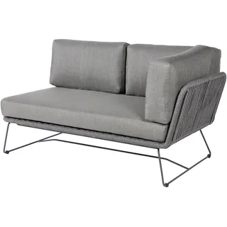 Diamond Garden 2er Loungesofa MILOS rechts, Edelstahl Dunkelgrau / Rope Dark Grey / Sunproof (100 % Polypropylen)