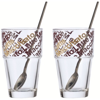 Latte-Macchiato-Glas-Set SOLO (BHT 9,10x20,20x8,70 cm) - bunt