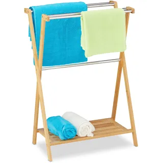 Relaxdays Handtuchständer Stehend Holz Braun