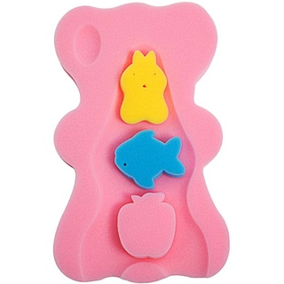 HomeDecTime Baby Bad Schwamm für Baby-Badewanne, Baby-Badematte, Rutschfestes Kissen Wanne Schwammmatte - Rosa, 49x30x4cm