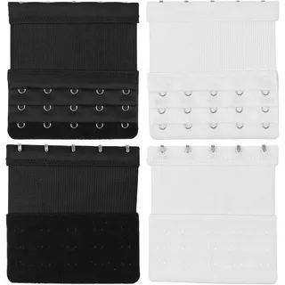 Bequeme BH Verlängerung, schwarz oder weiss zur Auswahl, 2er - 3er - 4er oder 5er Haken Reihe zur Auswahl, für alle gängigen BH Modelle, weiches und elastisches Material, BH Verschluss Erweiterung - XXXL, 5 x 3 Haken