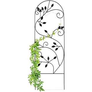 Relaxdays Rankgitter Vogel 120 x 40 cm Schwarz