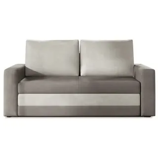 MOEBLO Schlafsofa IVO, Sofa Couch für Wohnzimmer Federkern Sofagarnitur Polstersofa Kindersofa Jugendsofa - 160x90x90 cm, mit Schlaffunktion und Bettkasten grau