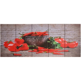vidaXL Leinwandbild-Set Paprika Mehrfarbig 150x60 cm