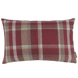 McAlister Textiles Heritage | Sofakissen mit Füllung in Rot | 60 x 40 cm | gewobenes Tartan-Muster kariert | Deko gefülltes Kissen Sofa, Bett, Couch pflegeleichtes Wolle-Gefühl
