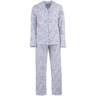 Zeitlos Pyjama Thermo Damen Schlafanzug Kragen Tupfen, Farbe:Off-White, Größe:L - L