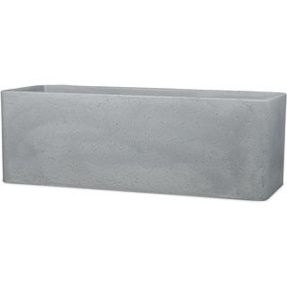 Scheurich Longgefäß »Cube Box«, Kunststoff, quadratisch (Länge 80 cm, Stony Grey)