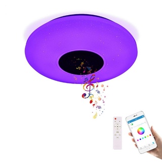 Deckenleuchte Musik Mit Bluetooth Lautsprecher LED RGB Deckenlampe mit Fernbedienung Farbwechsel Deckenleuchten Moderne Dimmbare LED 36W Smartphone APP Kontrolle 3000K-6500K