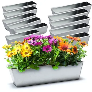 12x Zink Blumenkasten Pflanzkasten Balkon Kübel für Europaletten Einsatz 38cm