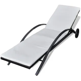 Maison Exclusive - Sonnenliege Mit Polster & Rollen Poly Rattan S