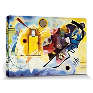 1art1 Wassily Kandinsky Poster Gelb Rot Blau, 1925 Bilder Leinwand-Bild Auf Keilrahmen | XXL-Wandbild Poster Kunstdruck Als Leinwandbild 120x80 cm