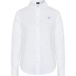Bluse mit Label-Stickerei WEISS 2XL