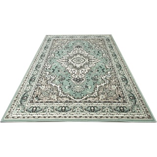 Teppich HOME AFFAIRE "Oriental" Teppiche Gr. B/L: 190 cm x 280 cm, 7 mm, 1 St., grün Orientalische Muster Orient-Optik, mit Bordüre, Teppich, Kurzflor, Weich, Pflegeleicht