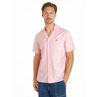 Tommy Jeans Kurzarmhemd TJM LINEN BLEND CAMP SHIRT EXT rosa