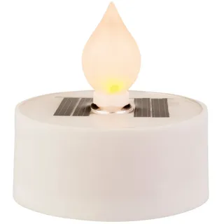 Lumineo LED-Kerze, Solar LED Teelicht Outdoor 5x2cm Kunststoff Weiß / Warmweiß weiß