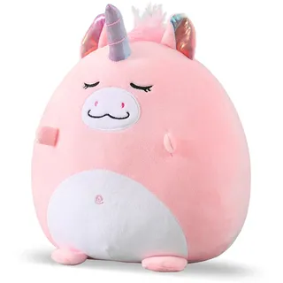 Marsjoy 20,3 cm Rosa Einhorn Plüschkissen Spielzeug Squishy Kuscheltier Plüschkissen Niedliches Einhorn Kuscheltier Kawaii Weiches Kissen für Mädchen Kindertag Geburtstage Weihnachten
