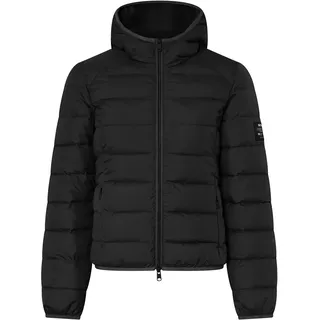 ECOALF Damen Asp Aspalf, recyceltes Polyester, mit Kapuze, Primaloft-Füllung, Ultraleicht und bequem, Damenjacke, Größe XS, Schwarz, Tiefschwarz - XS