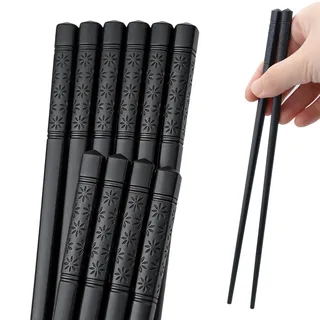 5 Paar Essstäbchen Spülmaschinenfest,Stäbchen Zum Essen,Sushi Stäbchen | Chopsticks Japanische Esstäbchen Ess Stäbchen 24cm Rutschfeste Stäbchen,für Asiatisches Geschirr Stäbchen Wiederverwendbar