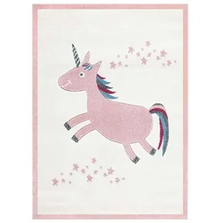 Livone Einhorn Kinderteppich rosa creme 120x180 cm