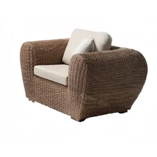 Sessel Rattan Braun Terrasse Elegantes Möbel Modern 1 Sitzer stilvoll Sessel