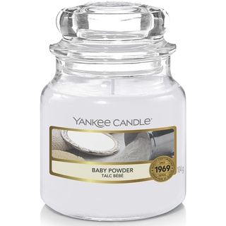 Yankee Candle Duftkerze im Glas (klein) | Baby Powder | Brenndauer bis zu 30 Stunden