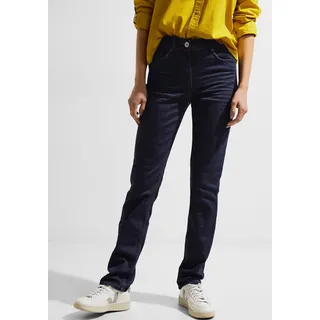 Slim-fit-Jeans CECIL Gr. 29, Länge 30, blau (rinsed) Damen Jeans Röhrenjeans mit dunkelblauer Waschung