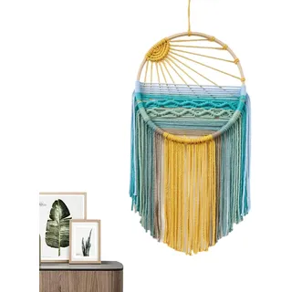Sonnenuntergang Makramee Wandbehang, Traumfänger, Makramee Traumfänger, Regenbogen Makramee Deko, Boho Deko, Boho Wanddeko für Büro Schlafzimmer Wohnung Wohnzimmer