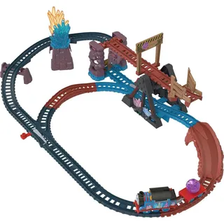 Fisher-Price HMC28 - Thomas & Friends Spielzeugeisenbahn-Set mit motorisiertem Thomas-Zug und Kippbrücke, 2,5 meter Schienen, Kristallhöhlen-Abenteuer-Set, Spielzeg für Kinder ab 3 Jahren