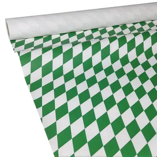 JUNOPAX Papiertischdecke Raute 50 x 0,75 m grün-weiß