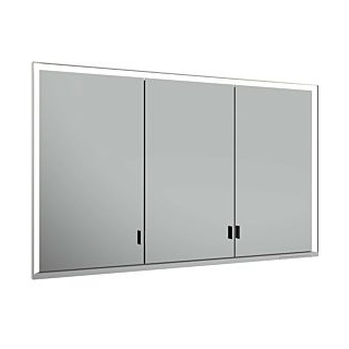 Keuco Royal Lumos Spiegelschrank 14315172303 Wandeinbau, silber-eloxiert, 3 lange Türen, 1200 x 735 x 165 mm