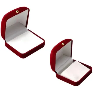 CHROMACRAFT 2 Stück Samt-Schmuckkästchen, Schmuckverpackungsschachtel, Schmuck-Geschenkbox, Schmuck-Vitrine, Elee Schmuckschatulle - M