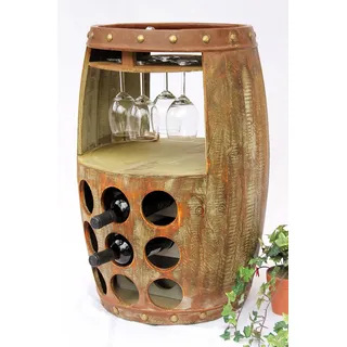 Dandibo - Weinregal Holz Weinfass Braun 70 Cm 1681 Bar Flaschenregal Flaschenständer Fass Holzfass