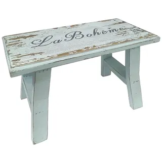 TentHome Vintage Hocker Holz Fußbank Fußstütze Natur Rustikaler Pflanzenhocker Blumenhocker Sitzhocker Kinderhocker Tritthocker Kinder Kleiner Holzhocker für Kinderzimmer Garten Blau