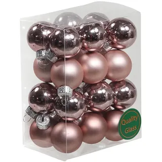 Annastore Weihnachtsbaumkugel Kleine Baumkugeln aus Glas Ø 2 cm/3 cm - Christbaumkugeln, Baumschmuck, Christbaumschmuck rosa Ø 2.5 cm