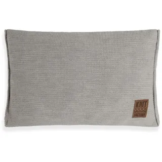 KNIT FACTORY - Uni Kissen - Iced Clay - 60x40 cm | Sofakissen mit Füllung und Bezug - Couchkissen - Zierkissen - Gestrickter Dekokissen - Zeitloses Design
